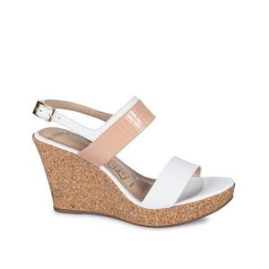 Sandalia D'orsay Casual ALE-2408 Blan/Nude Viale Cuero