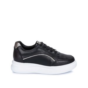 Zapatilla Casual ALE-2453 Neg/Peltr Viale Cuero