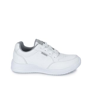 Zapatilla Escolar Casual ALEX-053 K Blanco Rabbit Cuero