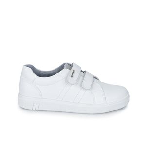 Zapatilla Escolar Unisex Casual ANGEL-078 K Blanco Rabbit Cuero