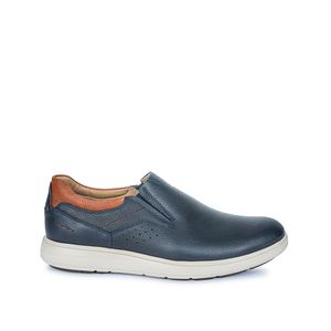 Zapato Slip On Casual ANGELO-077 Azul Viale Homme Cuero