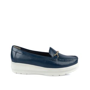 Zapato Mocasín Casual DENI-2413 Azul Viale Cuero