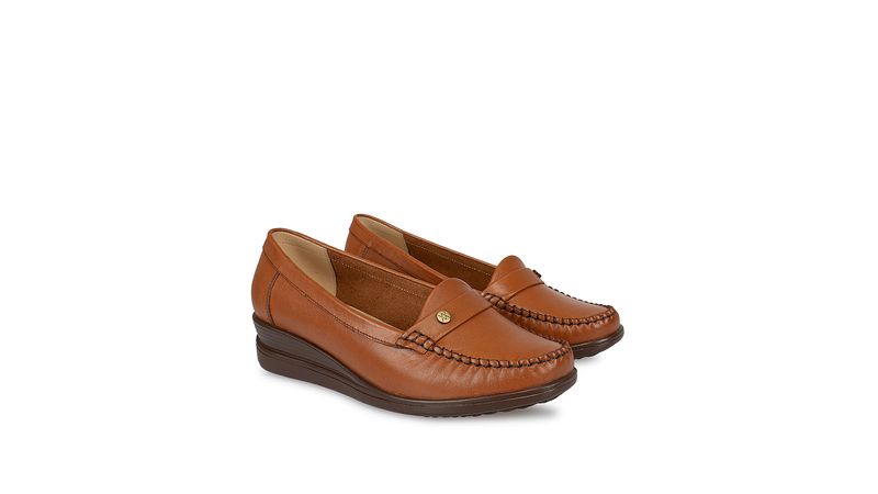 Zapato Mocasín Casual Mujer Cuero Viale Cobre VIALE