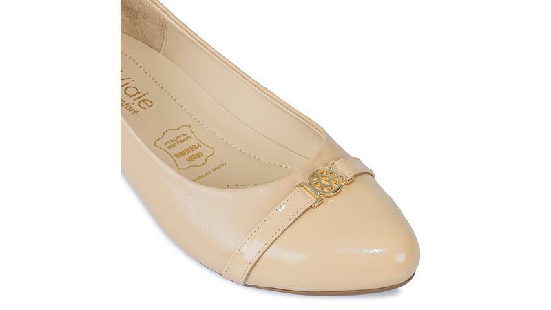 Zapato Ballerina Casual Mujer Cuero Viale Beige VIALE