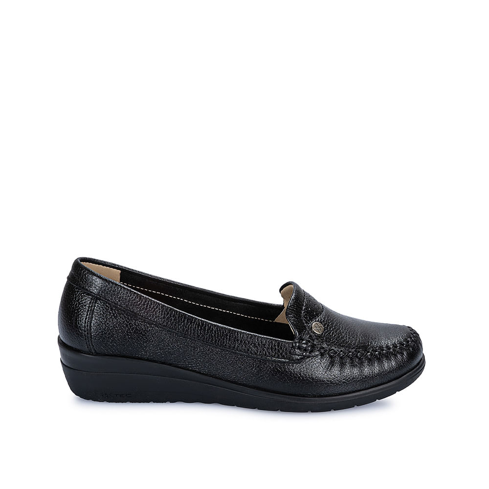 Zapatos Mocasines Mujer Negro Zapato Mocasín Casual Mujer Cuero