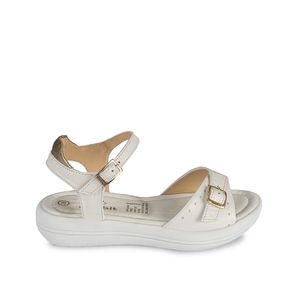 Sandalia D'orsay Casual LIA-122 Blanco Rabbit Cuero