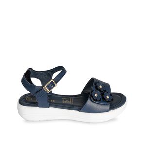 Sandalia D'orsay Casual LIA-125 Azul Rabbit Cuero