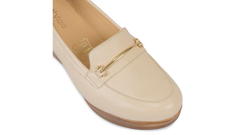 Zapato Mocasín Casual Mujer Cuero Viale Vainilla VIALE