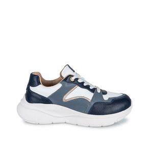 Zapatilla Casual REC-2403 Blan/Azul Viale Cuero