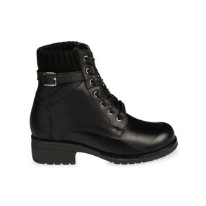 Botin Derby Casual YADIRA-089 Negro Rabbit Cuero