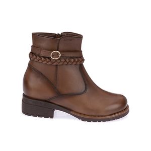 Botin Casual YADIRA-098 Tabaco Rabbit Cuero