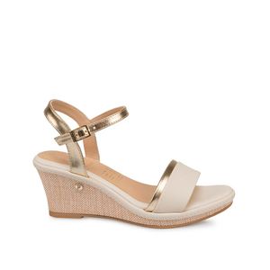 Sandalia D'Orsay Casual WAL-398 Hueso/Dor Piazza