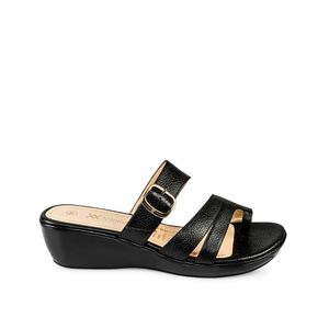 Sandalia Slide Casual DAYA-2508 Negro Viale Cuero