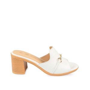 Sandalia Sueco Casual LINDA-2503 Blanco Viale Cuero