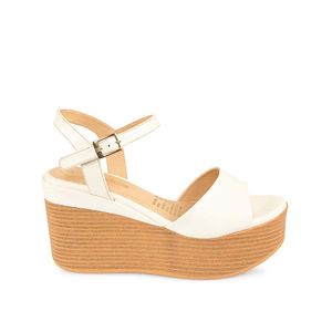 Sandalia D'orsay Casual LINDA-2505 Hueso Viale Cuero