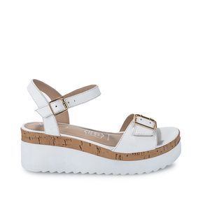 Sandalia D'orsay Casual ALE-2415 Blanco Viale Cuero