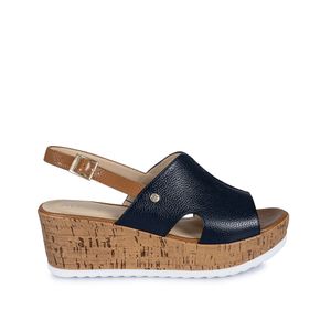 Sandalia Sueco Casual TATI-2404 Azul/Tosc Viale Cuero