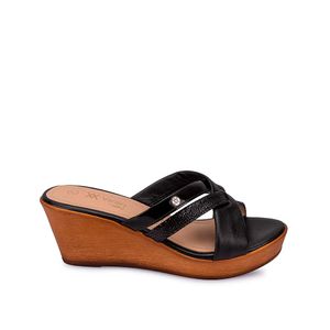 Sandalia Slide Casual ECO-2502 Negro Viale Cuero