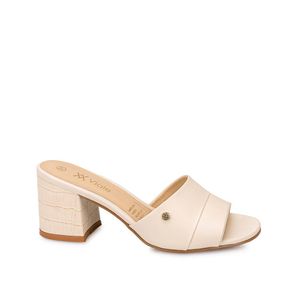 Sandalia Slide Casual TATI-2502 Hueso Viale Cuero