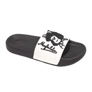 Sandalia Slide Casual 2QY-018 Negro/Blanco Mafalda