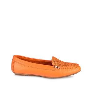 Zapato Mocasín Casual CORE-2101 Naranja Viale Cuero