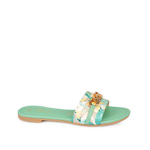 Sandalia Slide Casual MULTI-2522 Verde Viale Cuero