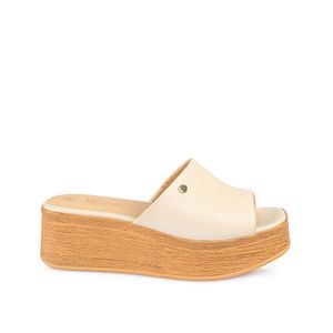 Sandalia Slide Casual LINDA-2511 Vainilla Viale Cuero