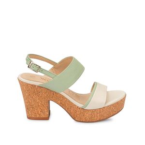 Sandalia Strap Casual ALE-2506 VerdeMenta/Hueso Viale Cuero