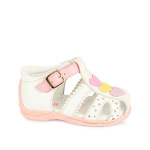 Sandalia Franciscana Casual MIA-2502 Blanco/Rosa Rabbit Cuero