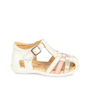 Sandalia Franciscana Casual MIA-2512 Blanco Rabbit Cuero