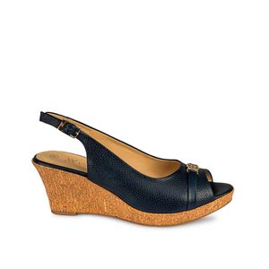 Sandalia Peep Toe Casual SOFI-2506 Azul Viale Cuero