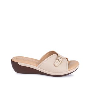 Sandalia Slide Casual WIL-2502 Vainilla Viale Cuero