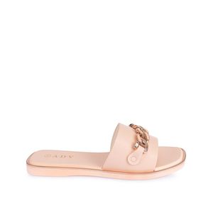 Sandalia Slide Casual ABY-2521 Nude/OroRosa ADV