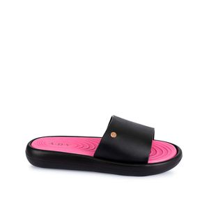 Sandalia Slide Casual ABY-2525 Negro/Fucsia ADV