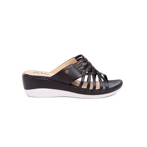 Sandalia Slide Casual ALE-2301 Negro Viale Cuero