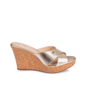 Sandalia Slide Casual ALE-2524 Champagne Viale Cuero