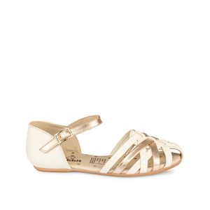 Sandalia D'orsay Casual MIA-2524 Blanco/Dorado Rabbit Cuero