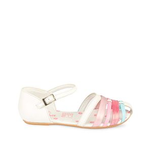 Sandalia D'orsay Casual MIA-2526 Blanco/Rosa Rabbit Cuero