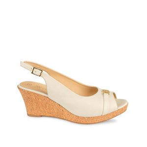 Sandalia Peep Toe Casual SOFI-2506 Hueso Viale Cuero