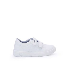 Zapatilla Escolar Unisex Casual ANGEL-078 I Blanco Rabbit Cuero