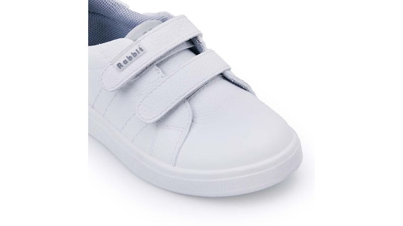 Zapatilla Escolar Casual Niños Y Niñas Cuero Rabbit Blanco VIALE