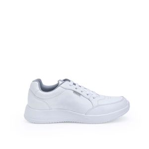 Zapatilla Escolar Casual ALEX-053 T Blanco Rabbit Cuero