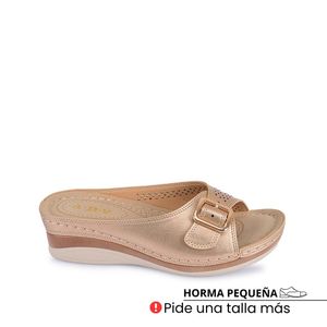Sandalia Slide Casual ABY-2501 Dorado ADV