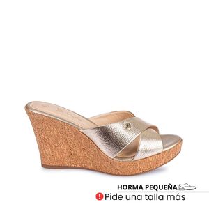 Sandalia Slide Casual ALE-2524 Champagne Viale Cuero