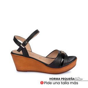 Sandalia D'orsay Casual ECO-2504 Negro Viale Cuero