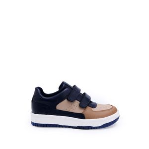 Zapatilla Casual MARIO-2506 Beige/Azul Rabbit Cuero