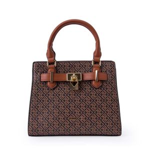 Cartera Satchel BRI-CM2513 Marrón/Natural Briganti