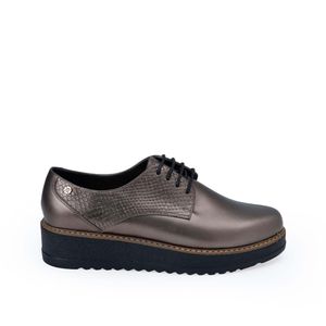 Zapato Oxford Casual TATI-2530 Plata Quemada Viale Cuero