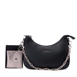Morral Shoulder Bag BRI-MO2521 Negro/Platq Briganti