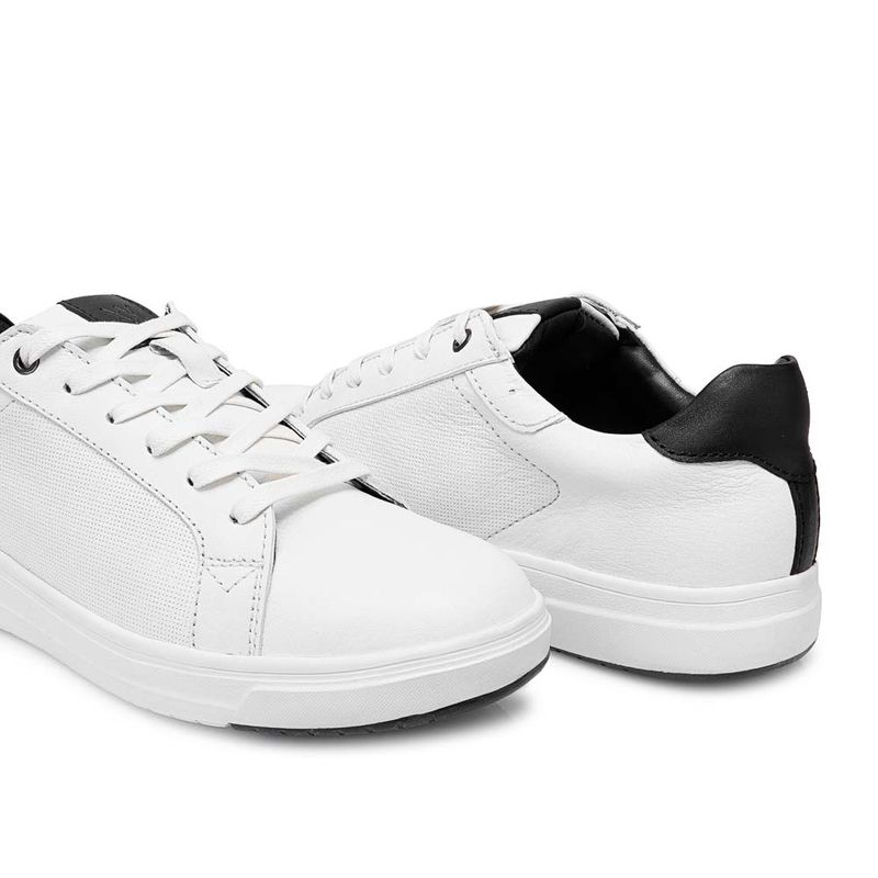 ZAPATILLA-BASICO-CASUAL INFORMAL-HOMBRE-CUERO-VIALE HOMME-FLAT-3-RICARDO-2525BLANCO -2-